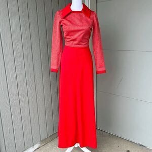 70s Metallic Knit Maxi Dress Disco True Vintage Costume
